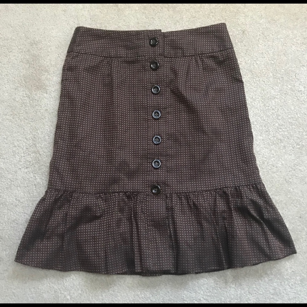 Anthropologie Odille Art Deco Button Down Skirt 2